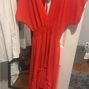 Red summer Women's Dress flowy